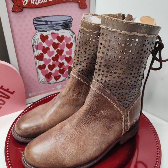 🥰EUC Bed Stu Cheshire Distressed Side Zip Mid-Calf Lace Up Leather Boot, 7.5 - Picture 6 of 16